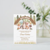 Woodland Forest Baby Shower Invite 出欠カード (スタンド正面)