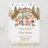 Woodland Forest Baby Shower Invite 招待状 (正面/裏面)