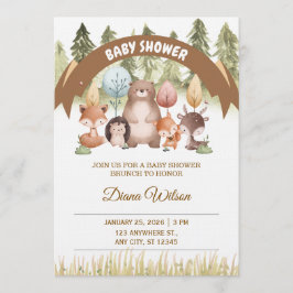 Woodland Forest Baby Shower Invite 招待状