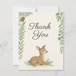 Woodland Forest Baby Shower Thank You Card ノートカード