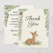 Woodland Forest Baby Shower Thank You Card ノートカード (正面/裏面)
