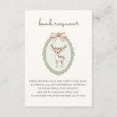 Woodland Forest Deer Baby Shower Book Request エンクロージャーカード (正面)