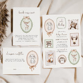 Woodland Forest Deer Baby Shower Book Request エンクロージャーカード