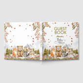 Woodland Forest Friends Baby Shower Guest Book ゲストブック (全面)