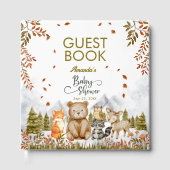 Woodland Forest Friends Baby Shower Guest Book ゲストブック (正面)
