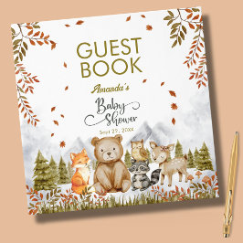 Woodland Forest Friends Baby Shower Guest Book ゲストブック