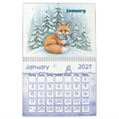 Woodland Forest Friends Personalized Kids 2026 カレンダー (1月 2027)