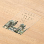 Woodland Forest Lake Wedding Acrylic Invitation アクリル招待状 (レイダウン)