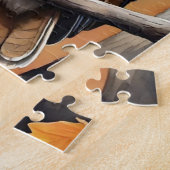 Woodland Forest Watercolor Owl Fall Animal ジグソーパズル (側面)