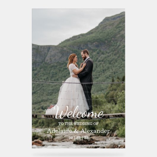 Woodland Forest Wedding Green アクリルサイン (正面)