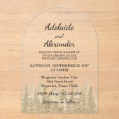 Woodland Forest Wedding Green アクリル招待状 (正面)