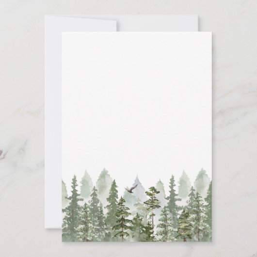 Woodland Forest Wedding Green 招待状 (裏面)