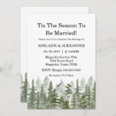 Woodland Forest Wedding Green 招待状 (正面/裏面)