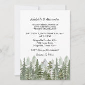 Woodland Forest Wedding Green 招待状 (正面)