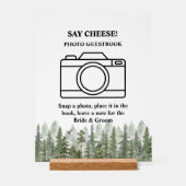 Woodland Forest Wedding Green Photo Booth アクリルサイン (正面)