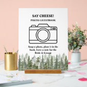 Woodland Forest Wedding Green Photo Booth アクリルサイン (ウェディング)