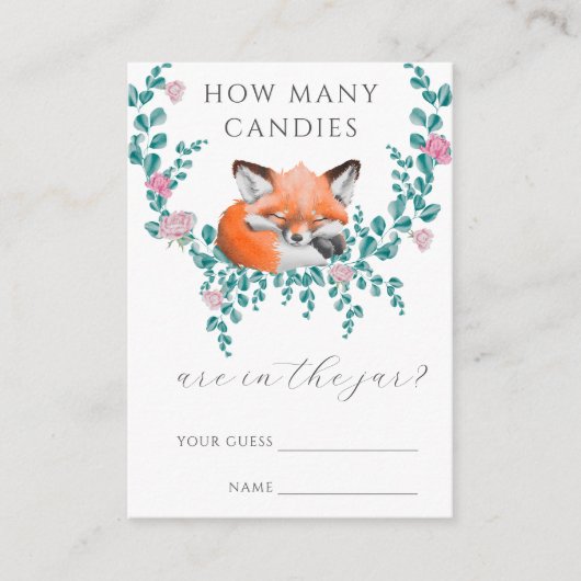 Woodland fox – キャンディーの数を推測 エンクロージャーカード (正面)