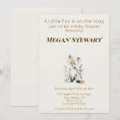 Woodland Fox Baby Shower  招待状 (正面/裏面)