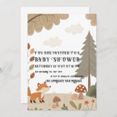 Woodland Fox Baby Shower Invitation 招待状 (正面/裏面)