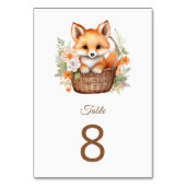Woodland Fox Baby Shower Party Table Number テーブルナンバー (裏面)