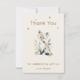 Woodland Fox Baby Shower Thank You Card サンキューカード