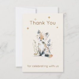 Woodland Fox Baby Shower Thank You Card サンキューカード