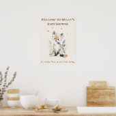 Woodland Fox Baby Shower Welcome Sign ポスター (キッチン)
