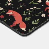 Woodland Fox Botanical Pattern デスクマット (コーナー)