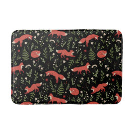 Woodland Fox Botanical Pattern Bath Mat バスマット