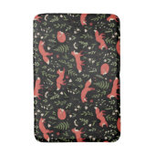 Woodland Fox Botanical Pattern Bath Mat バスマット (正面縦)
