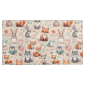 Woodland Fox Bunny Watercolor Nursery Pillowcase 枕カバー (正面右)