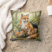 Woodland Fox Family Kids クッション (ブランケット)