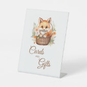 Woodland Fox Floral Cards & Gifts Baby Shower Sign 台座サイン (正面)