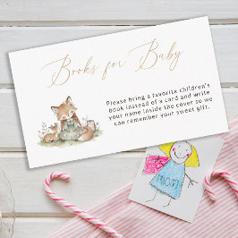 Woodland Fox Girl Baby Shower Books for Baby エンクロージャーカード