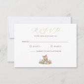 Woodland Fox Girl Baby Shower RSVP Card (正面)