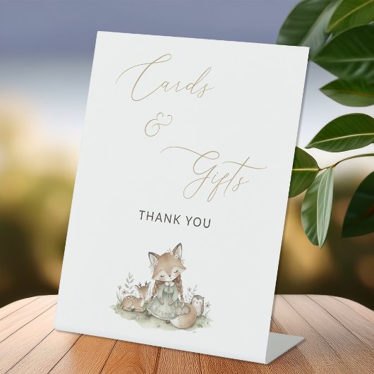 Woodland Fox Girl Cards & Gifts Party 台座サイン