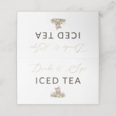 Woodland Fox Girl Drinks & Sips Iced Tea Drink プレイスカード (外部開封)