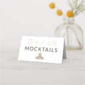 Woodland Fox Girl Drinks & Sips Mocktails Label プレイスカード (正面)