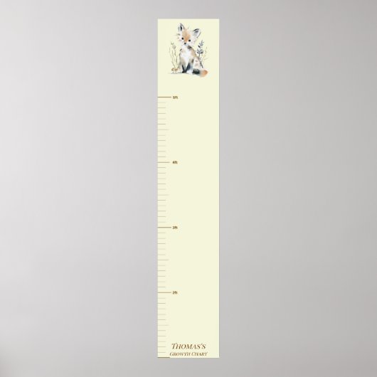Woodland Fox Growth Chart for Kids ポスター (正面)