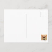 Woodland fox in Christmas hat holiday postcard シーズンポストカード (裏面)