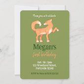 Woodland Fox Kid's Birthday Invitation  招待状 (正面)