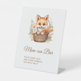 Woodland Fox Mom-osa Bar Baby Shower 台座サイン