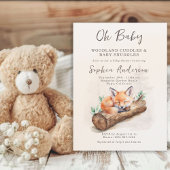 Woodland Fox Neutral Oh Baby Shower Invitation 招待状