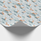 Woodland Fox Nursery Design,Baby Boy Forest Animal ラッピングペーパー (角)