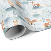 Woodland Fox Nursery Design,Baby Boy Forest Animal ラッピングペーパー (ロールコーナー)