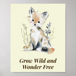 Woodland Fox Nursery Inspirational Wall Art ポスター