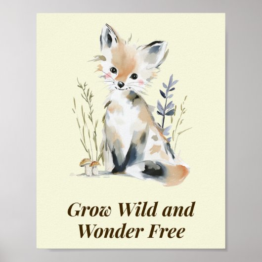 Woodland Fox Nursery Inspirational Wall Art ポスター (正面)