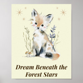 Woodland Fox Nursery Quote Wall Art ポスター