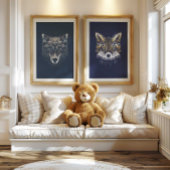 Woodland Fox Nursery Wall Art Poster Print ポスター