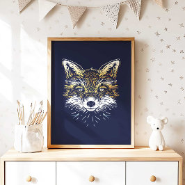 Woodland Fox Nursery Wall Art Poster Print ポスター